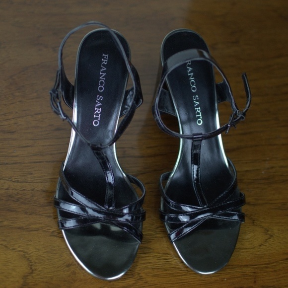 Franco Sarto Black Ebba T-Strap Heels - Picture 4 of 5